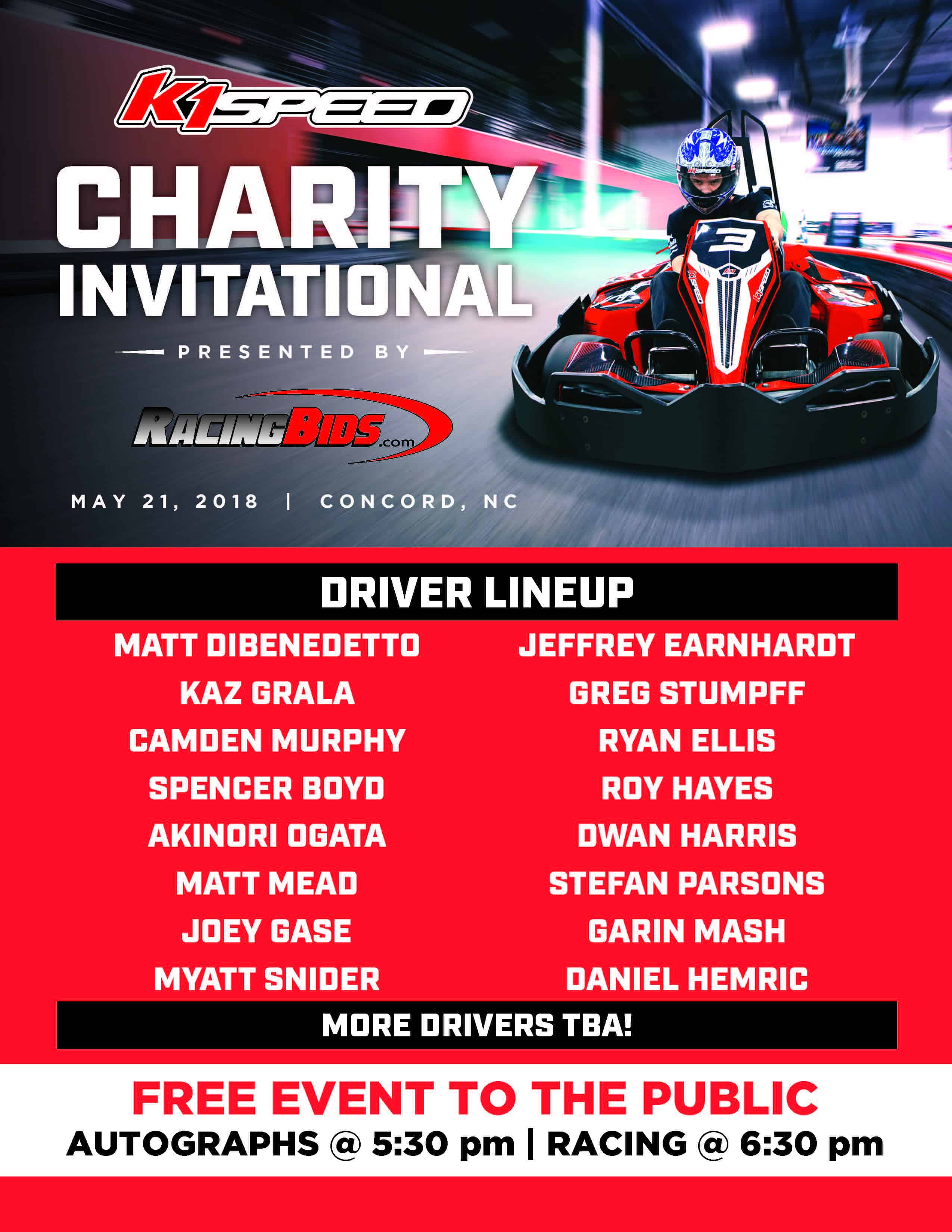 k1 speed concord charity event
