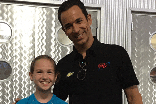 ashlyn speed and helio castroneves at K1 Speed