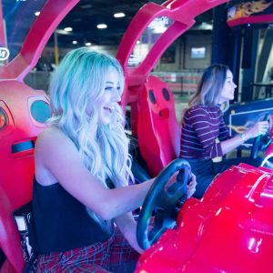 Girls Playing California Crusin at K1 Speed Irvine