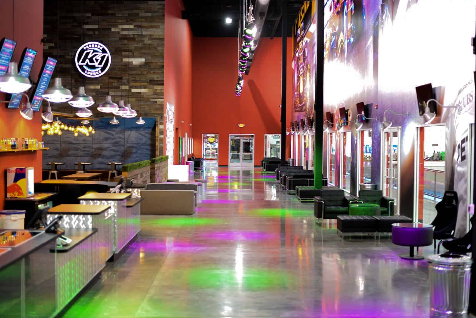 the lobby at K1 Speed Portland