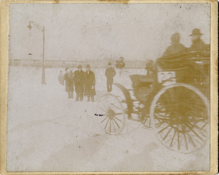 photograph of the macys benz during the race