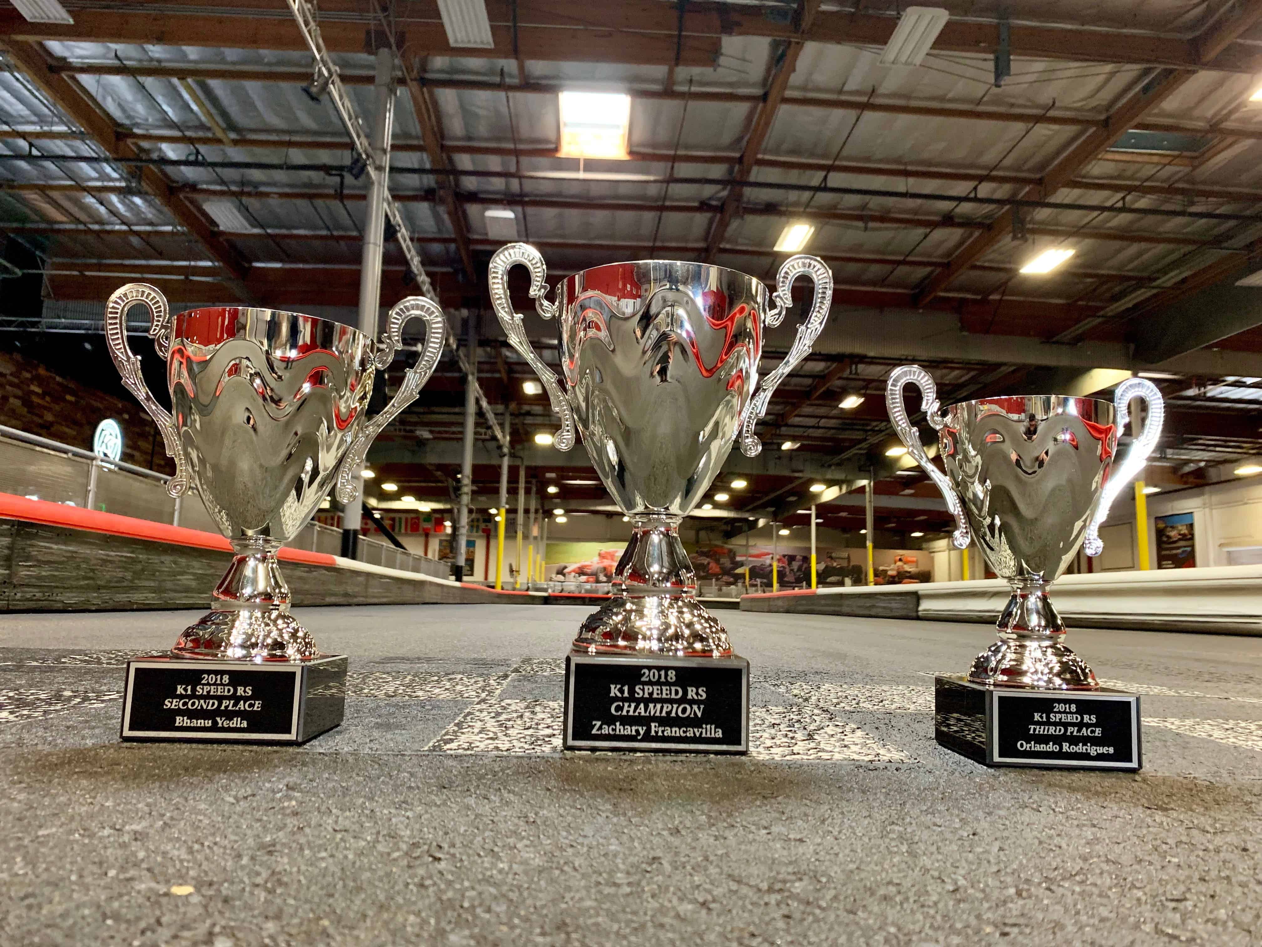 trophies for the top 3 k1rs points leaders