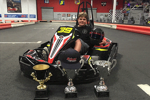 Francavilla featured image with him on kart with trophies