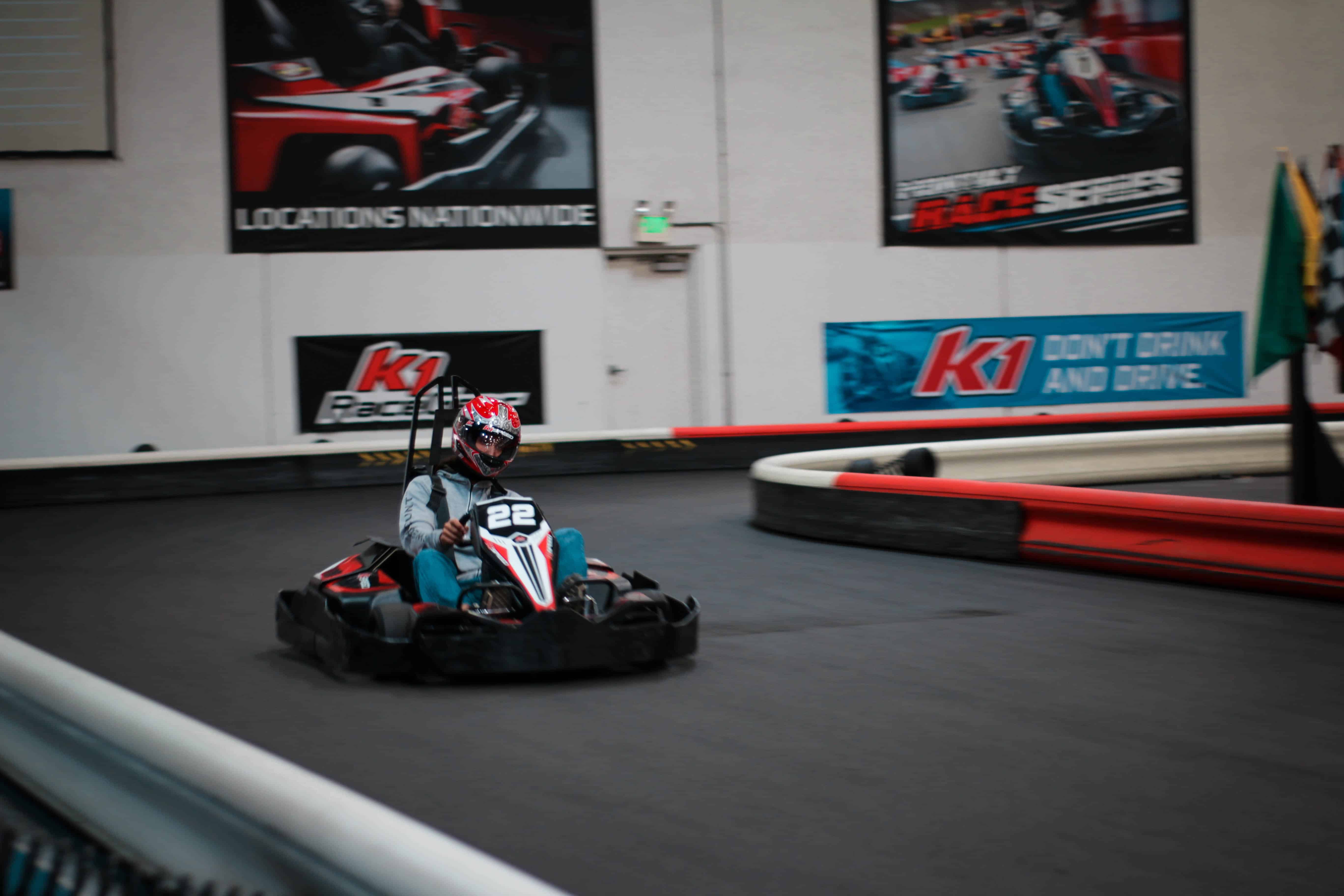 antonio arias races his kart during the k1 speed world championship