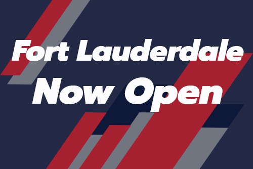 graphic with text reading "fort lauderdale now open"