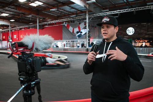 a man shoots a video at k1 speed, a great video shoot location