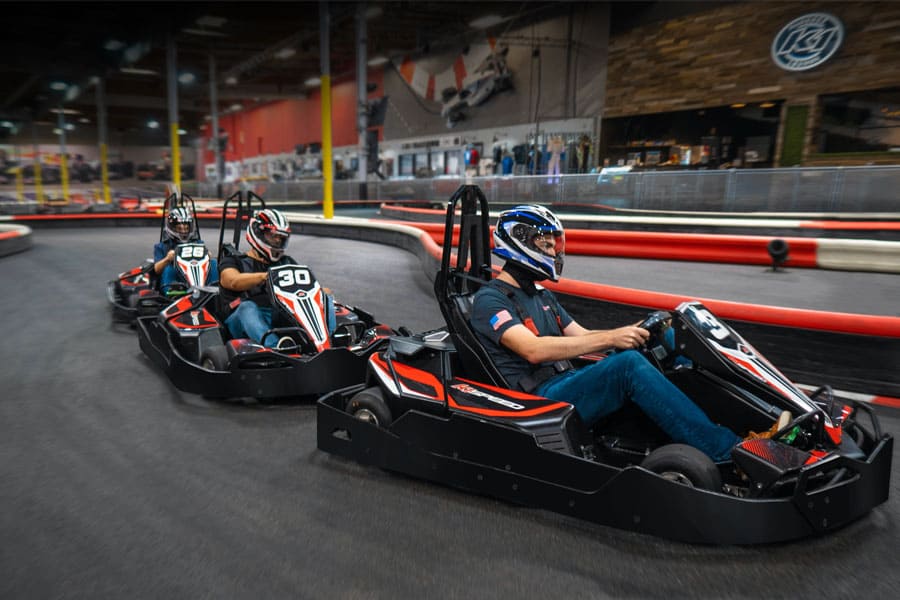 3 karts on track