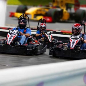 people racing go karts at k1 speed