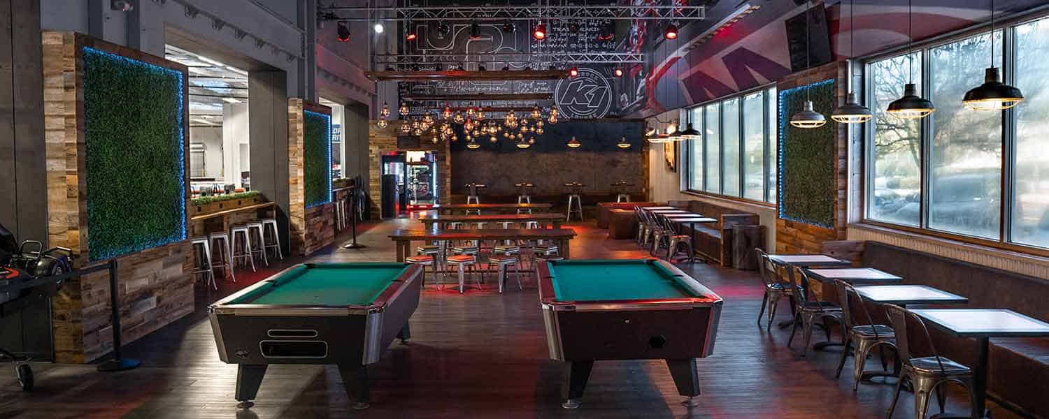 the interior of k1 speed san diego, an event venue / space for rent
