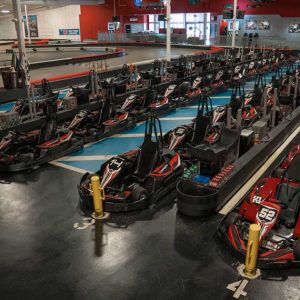 go karts lined up in the pits at k1 speed arlington