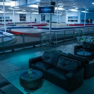 leather couches sit trackside at k1 speed dallas