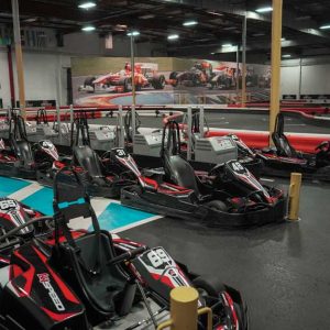 the pits with go karts lined up at k1 speed irvine
