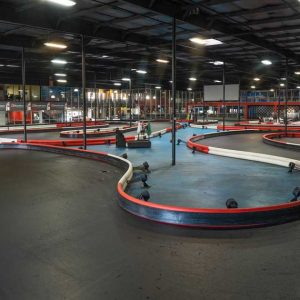 the indoor kart track at K1 Speed Sacramento