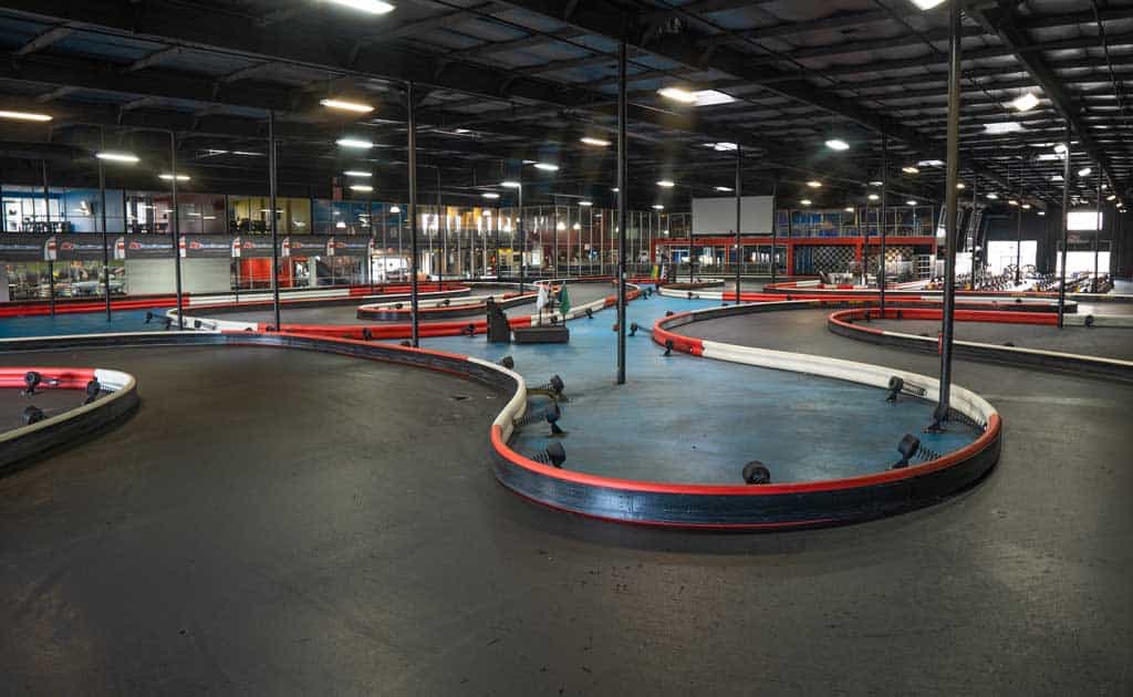 the indoor kart track at K1 Speed Sacramento