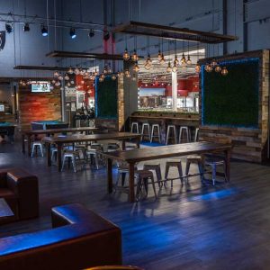 The Paddock Lounge eating area at K1 Speed San Diego