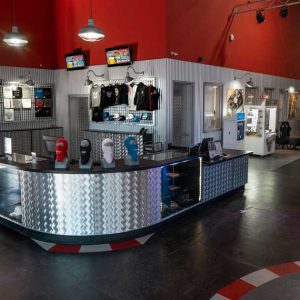 The front counter at K1 Speed Santa Clara