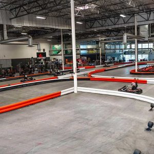 the interior of k1 speed corona featuring the indoor go kart track