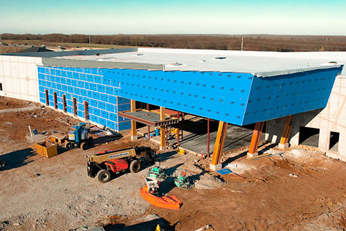 the exterior of k1 speed lee's summit under construction