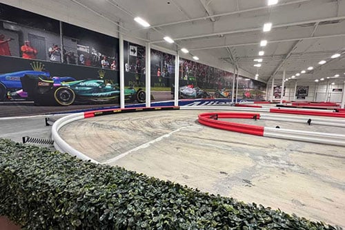 a picture of the kart track inside k1 speed new orleans