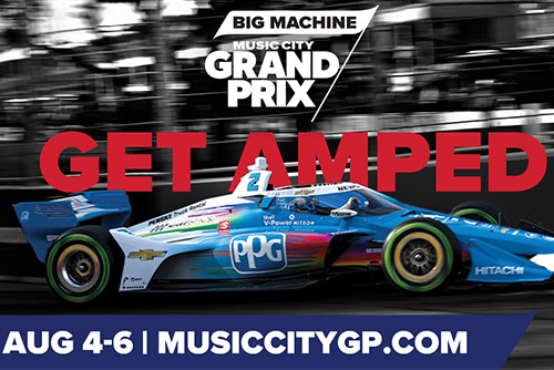 featured image for the music city gp ticket giveaway blog featuring the indycar of josef newgarden
