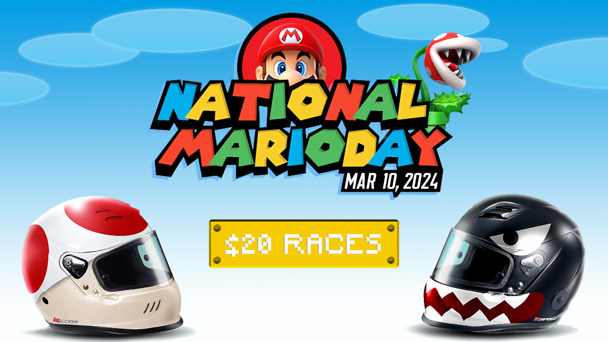 National Mario Day 2024 image with helmets that use Mario-inspired paint jobs