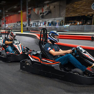 go karts race around inside k1 speed irvine