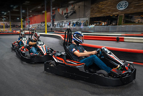 go karts race around inside k1 speed irvine