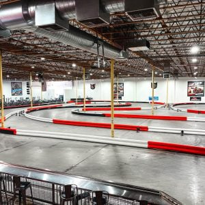the indoor go kart track at k1 speed las vegas