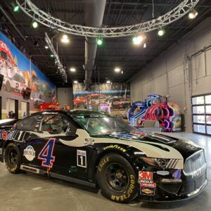 Kevin Harvick's 2021 NASCAR Cup Car sits on display at K1 Speed Rogers