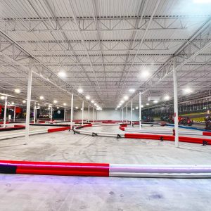 the indoor karting track at k1 speed rogers