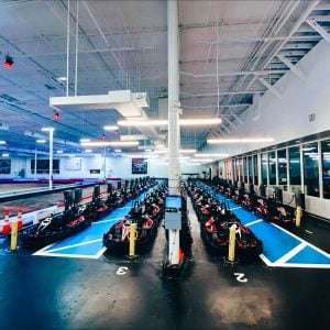 karts sit in the pits at k1 speed orlando