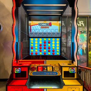 a connect four hoops arcade game