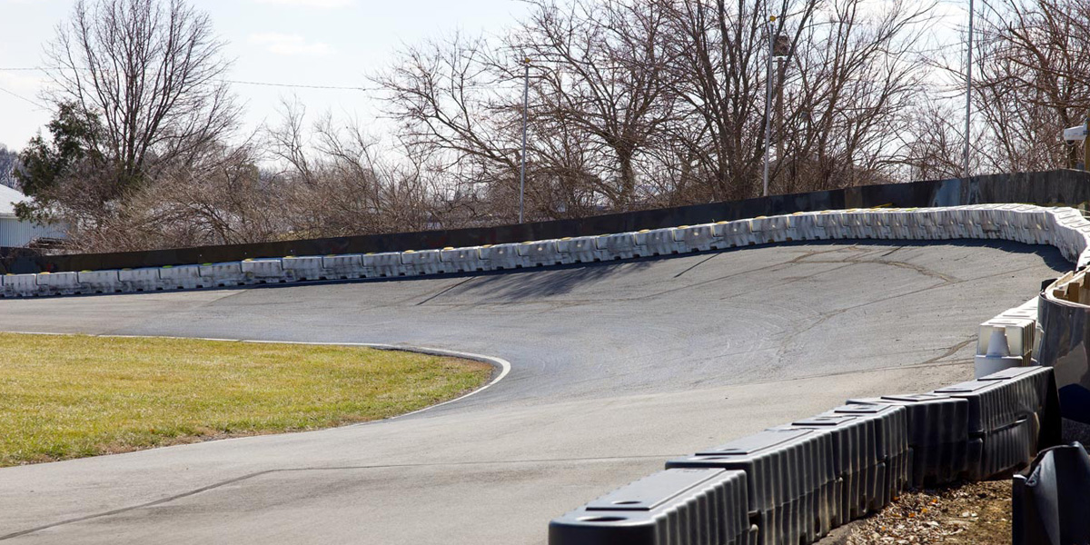 The banked turn at K1 Circuit Whiteland - Whiteland, Indiana