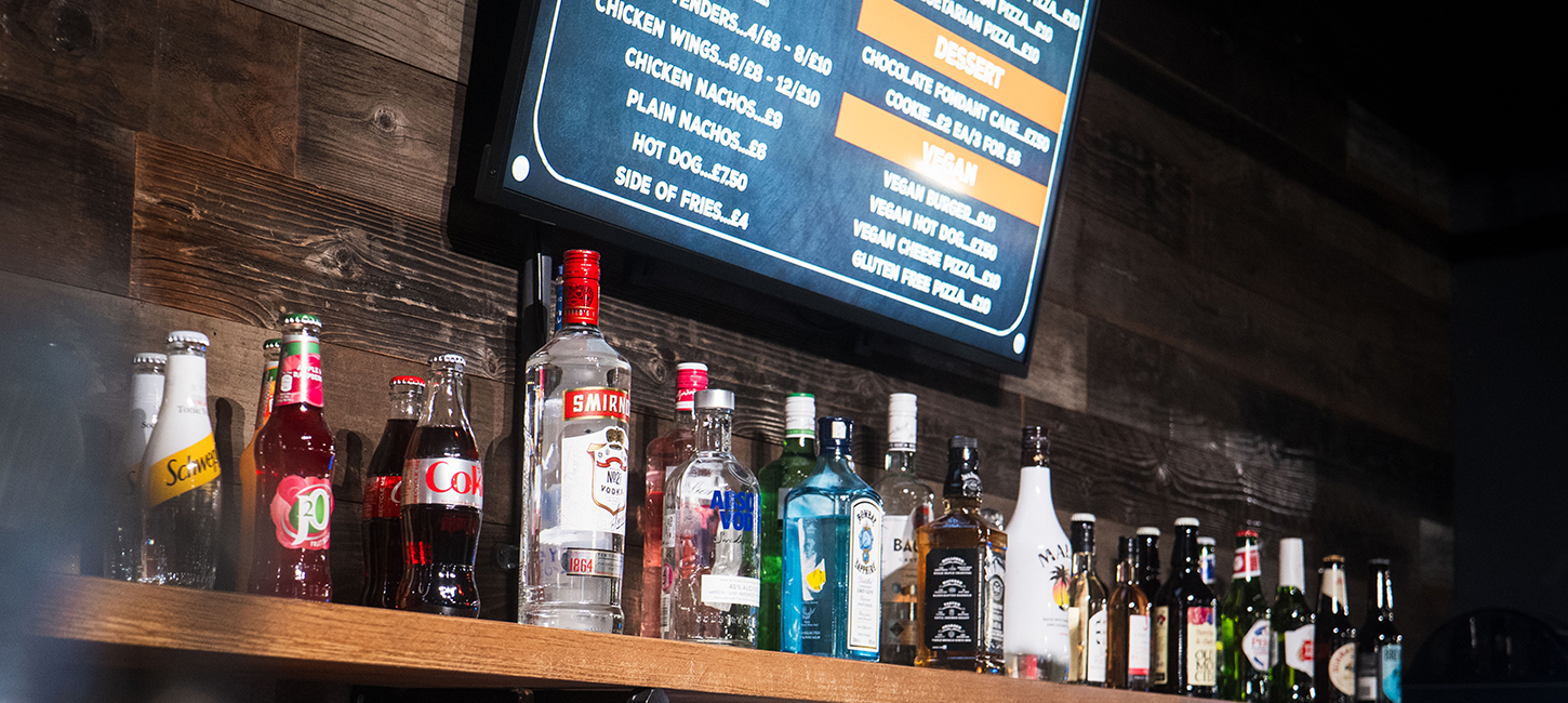 a shot of the bar inside k1 speed canary wharf in london