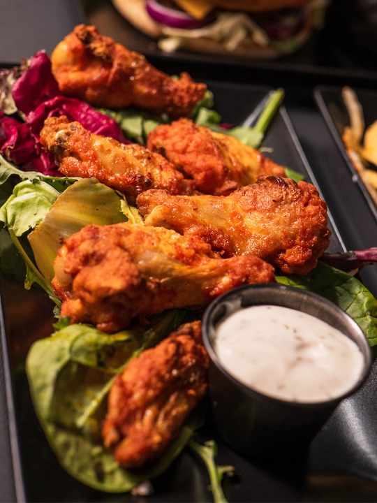 close up shot of chicken wings