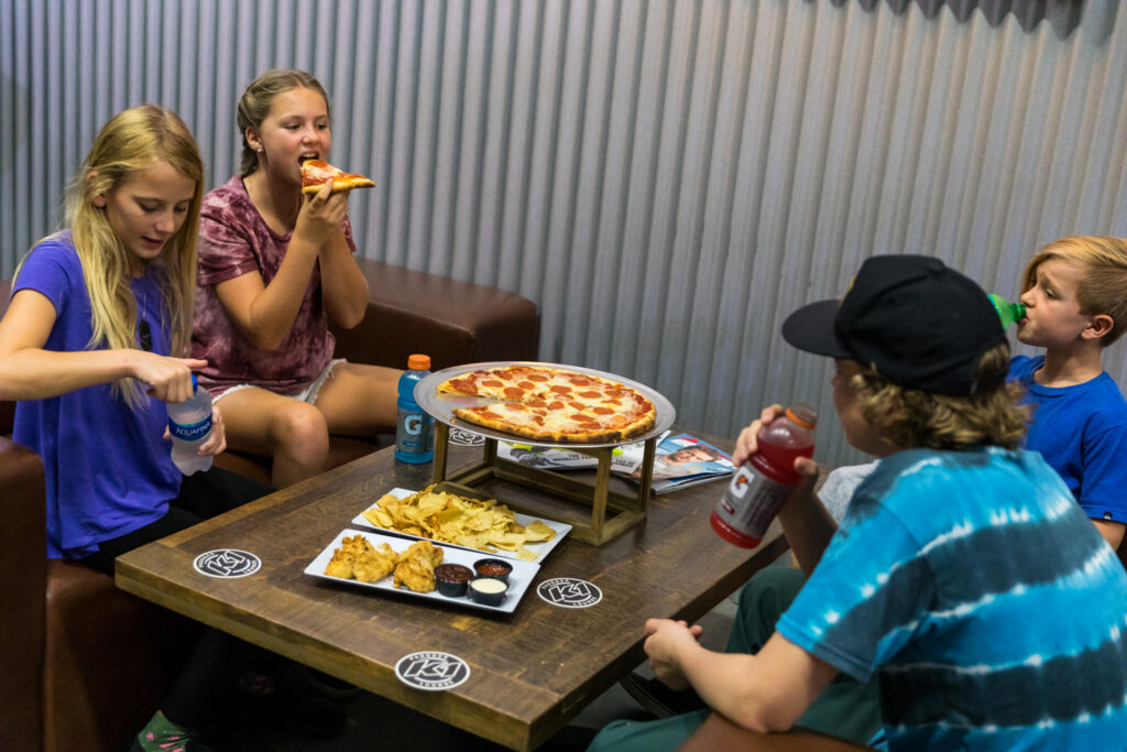 Pizza and soft drinks for school groups
