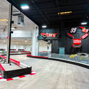 nascar memorabilia sit on display at k1 speed the woodlands in texas