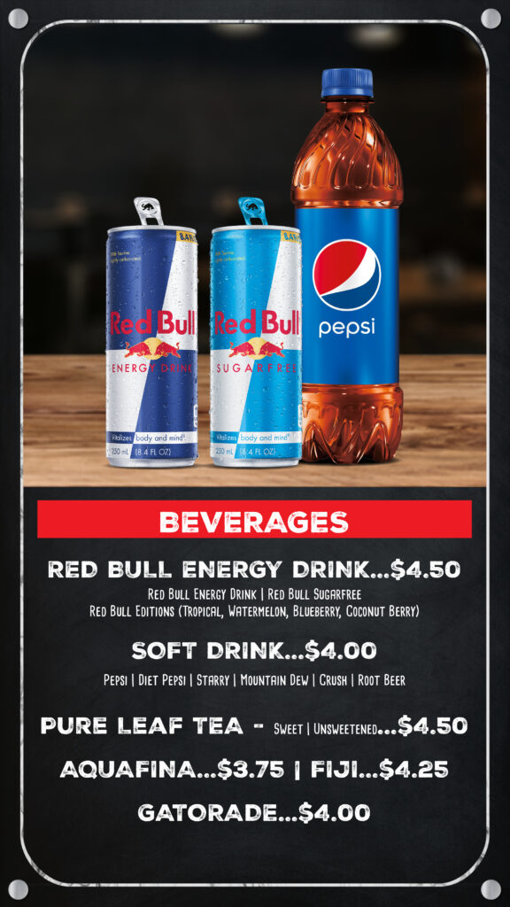 paddock lounge beverage menu