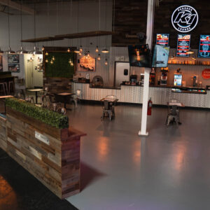 Paddock lounge at K1 Speed San Antonio