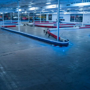 Lit up track at K1 Speed Dallas