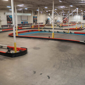 A turn on the go-kart track at K1 Speed Austin