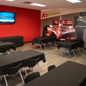 One of the meeting rooms at K1 Speed Austin