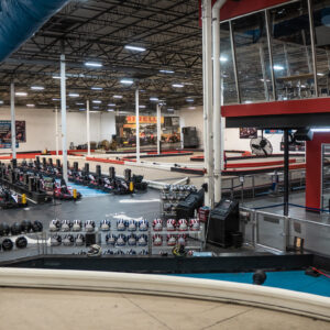 The indoor go-kart Pit Lane at K1 Speed Buffalo Grove