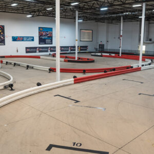 The indoor go-kart track at K1 Speed Buffalo Grove
