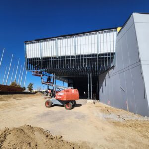 Contruction on the main front entrance of K1 Speed Thornton