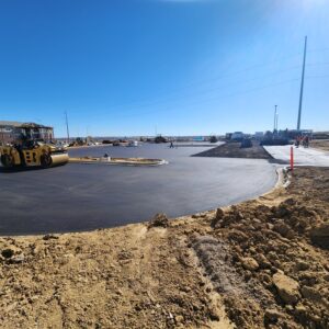 Parking lot getting paved at K1 Speed Thornton