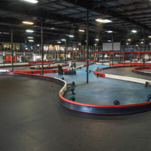 The indoor go-kart track at K1 Speed Sacramento