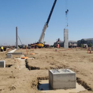 construction vehicles erect pieces of k1 speed thornton