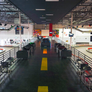 the mezzanine overlooking the track at k1 speed anaheim