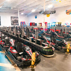 The pit lane at K1 Speed Dallas.